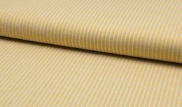 Linen & Rayon Smooth Weave Fabric | Thin Stripe Ochre