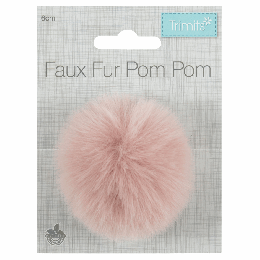 Luxury Faux Fur Pom Poms | Light Pink, 60mm