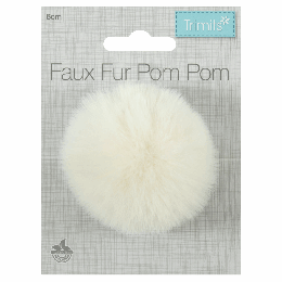 Luxury Faux Fur Pom Poms | Cream, 60mm