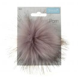 Luxury Faux Fur Pom Poms | Mauve Tipped, 60mm