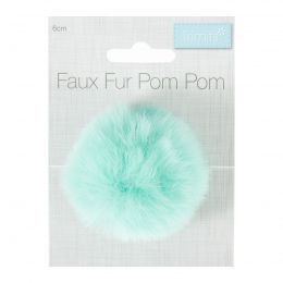Luxury Faux Fur Pom Poms | Turquoise, 60mm
