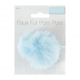 Luxury Faux Fur Pom Poms | Bright Blue, 60mm