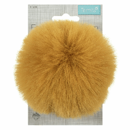 Luxury Faux Fur Pom Poms | Mustard, 11cm