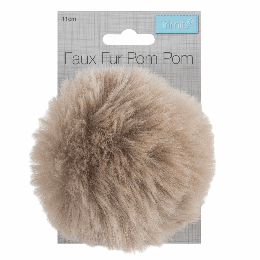 Luxury Faux Fur Pom Poms | Natural, 11cm