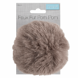 Luxury Faux Fur Pom Poms | Mink, 11cm