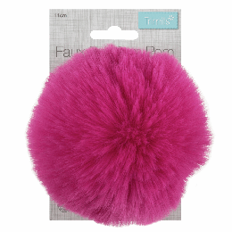 Luxury Faux Fur Pom Poms | Cerise, 11cm