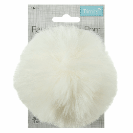 Luxury Faux Fur Pom Poms | Cream, 11cm