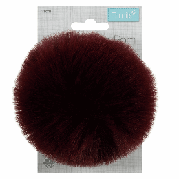 Luxury Faux Fur Pom Poms | Burgundy, 11cm