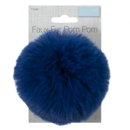Luxury Faux Fur Pom Poms | Cobalt, 11cm