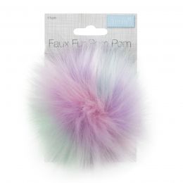 Luxury Faux Fur Pom Poms | Multi, 11cm