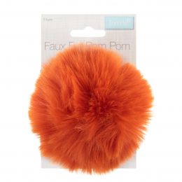 Luxury Faux Fur Pom Poms | Orange, 11cm