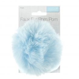 Luxury Faux Fur Pom Poms | Bright Blue, 11cm