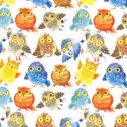Rose & Hubble 60" Digital Cotton Fabric | Owls