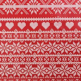 Oil Cloth Fabric | Fair Isle Red