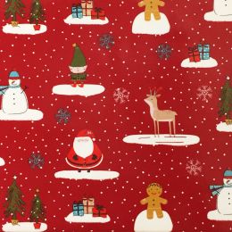 Oil Cloth Fabric | Cool Yule Red
