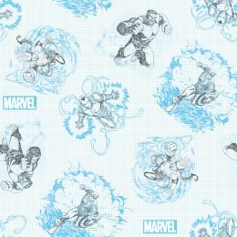 Licensed Cotton Fabric | Marvel Sketch