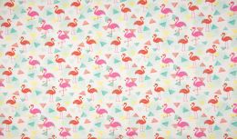 Jersey Cotton Fabric | Flamingo White