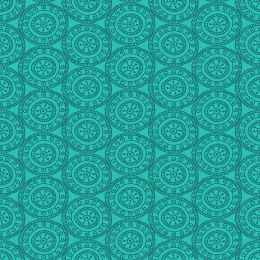 Henna Fabric | Medallion Turquoise 