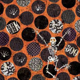 Halloween Fun Fabric | Dancing Skeleton