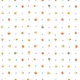 Little Brier Rose Fabric | Crowns White