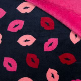 Super Soft Fleece Design & Block Colour Back | Lips Navy