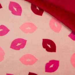 Super Soft Fleece Design & Block Colour Back | Lips Dusty Pink