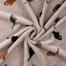 Super Soft Fleece Design & Block Colour Back | Dino Sand