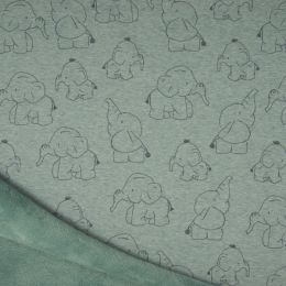 Luxury Sweatshirt Fabric | Elephants Dusty Green