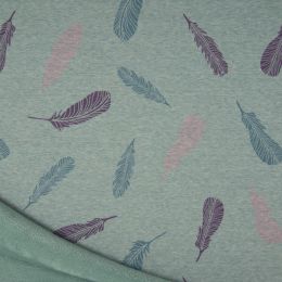 Luxury Sweatshirt Fabric | Feathers Dusty Green