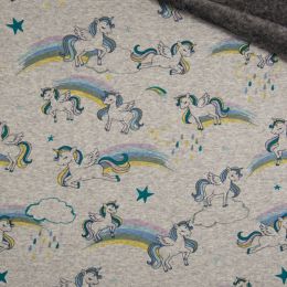 Luxury Sweatshirt Fabric | Unicorn Blue/Khaki