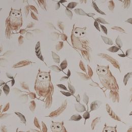 Soft Shell Fleece Fabric | Owls Off White