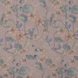 Soft Shell Fleece Fabric | Painted Flowers Nude