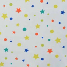 Soft Shell Fleece Fabric | Stars & Dots White
