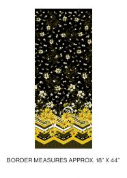 Buzzworthy Fabric | Border Black / Gold - Metallic