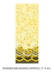 Buzzworthy Fabric | Border Yellow / Gold - Metallic