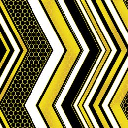 Buzzworthy Fabric | Buzzing Chevron Black / Gold - Metallic