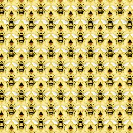 Buzzworthy Fabric | Bee Geo Yellow / Gold - Metallic