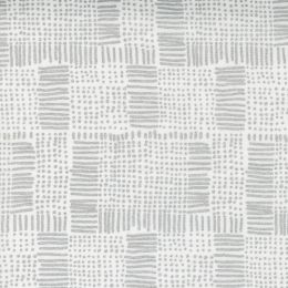 Moda Whispers Metallic Fabric | Lines & dots Silver