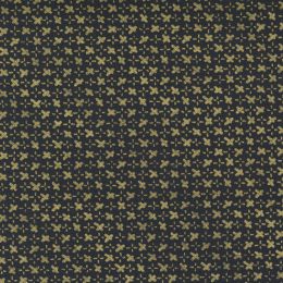 Moda Whispers Metallic Fabric | Crosses Gold On Black