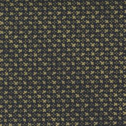 Moda Whispers Metallic Fabric | Crosses Gold On Black