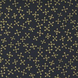 Moda Whispers Metallic Fabric | Jacks Gold On Black
