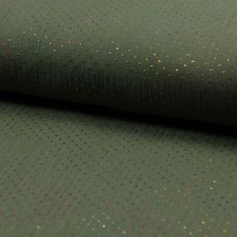 Double Gauze Fabric | Metallic Multi - Khaki