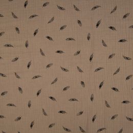 Double Gauze Fabric | Feathers Taupe