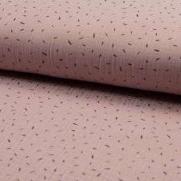 Double Gauze Fabric | Dash Dusty Pink