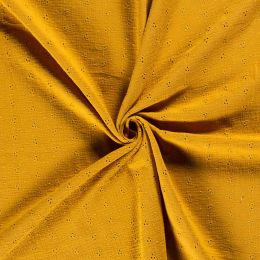 Double Gauze - Embroidered Floral Design | Ochre