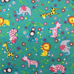 Winceyette Fabric | Safari Turquoise