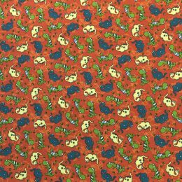 Winceyette Fabric | Dinos Brick