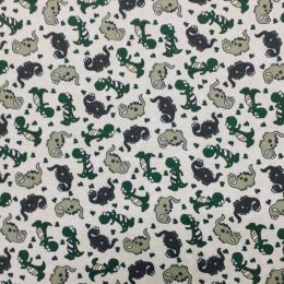 Winceyette Fabric | Dinos Grey