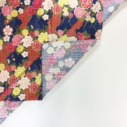 Imaza Cotton Fabric | Flower Royal Metallic