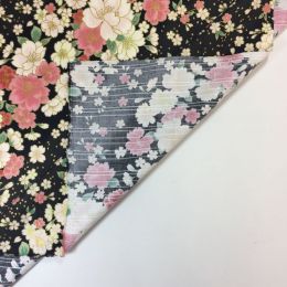 Imaza Cotton Fabric | Japanese Flower Braid Metallic